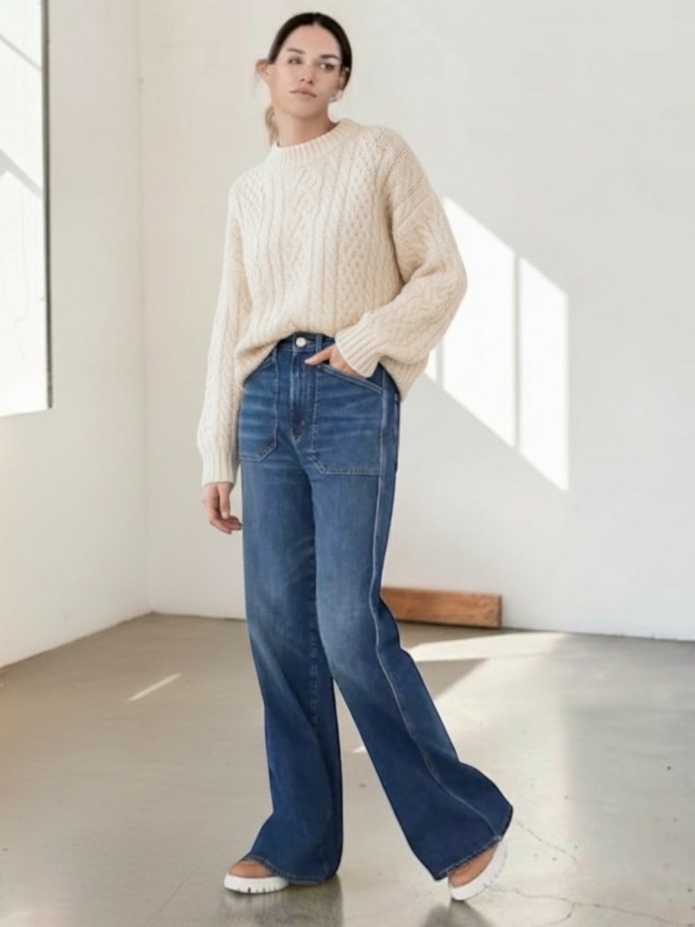 Pilcro and The Letterpress|The Carpenter Jean, Wide-leg Distressed size 30
